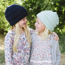 Niños Niños Otoño Invierno Cálido de punto Slouchy Cruz Gorras Gorro trenzado Trenzado Sombrero (HW600)